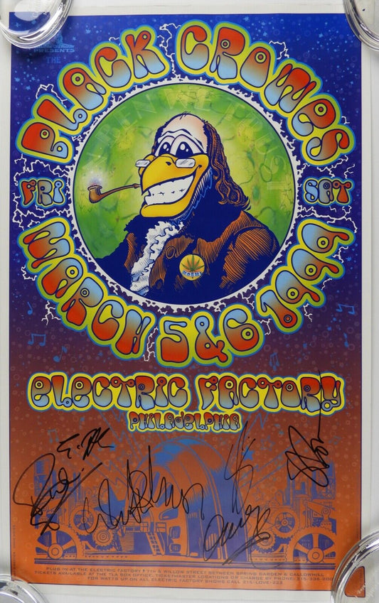 The Black Crowes JSA Autograph Fully Signed 13 x 21 Electric Factory Poster