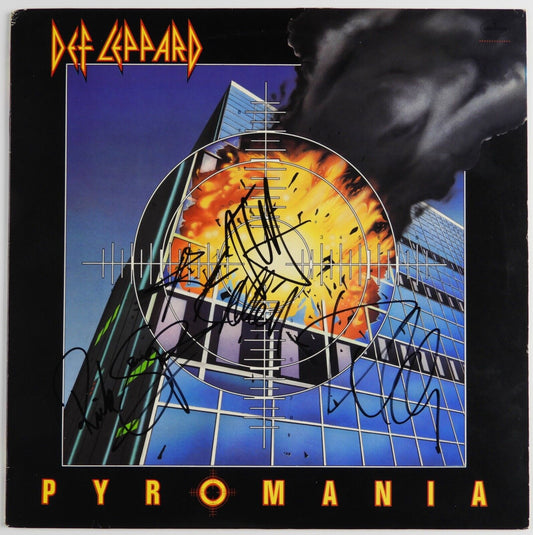 Def Leppard JSA Signed Autograph Album Record Vinyl Pyromania Joe Elliott Rick +