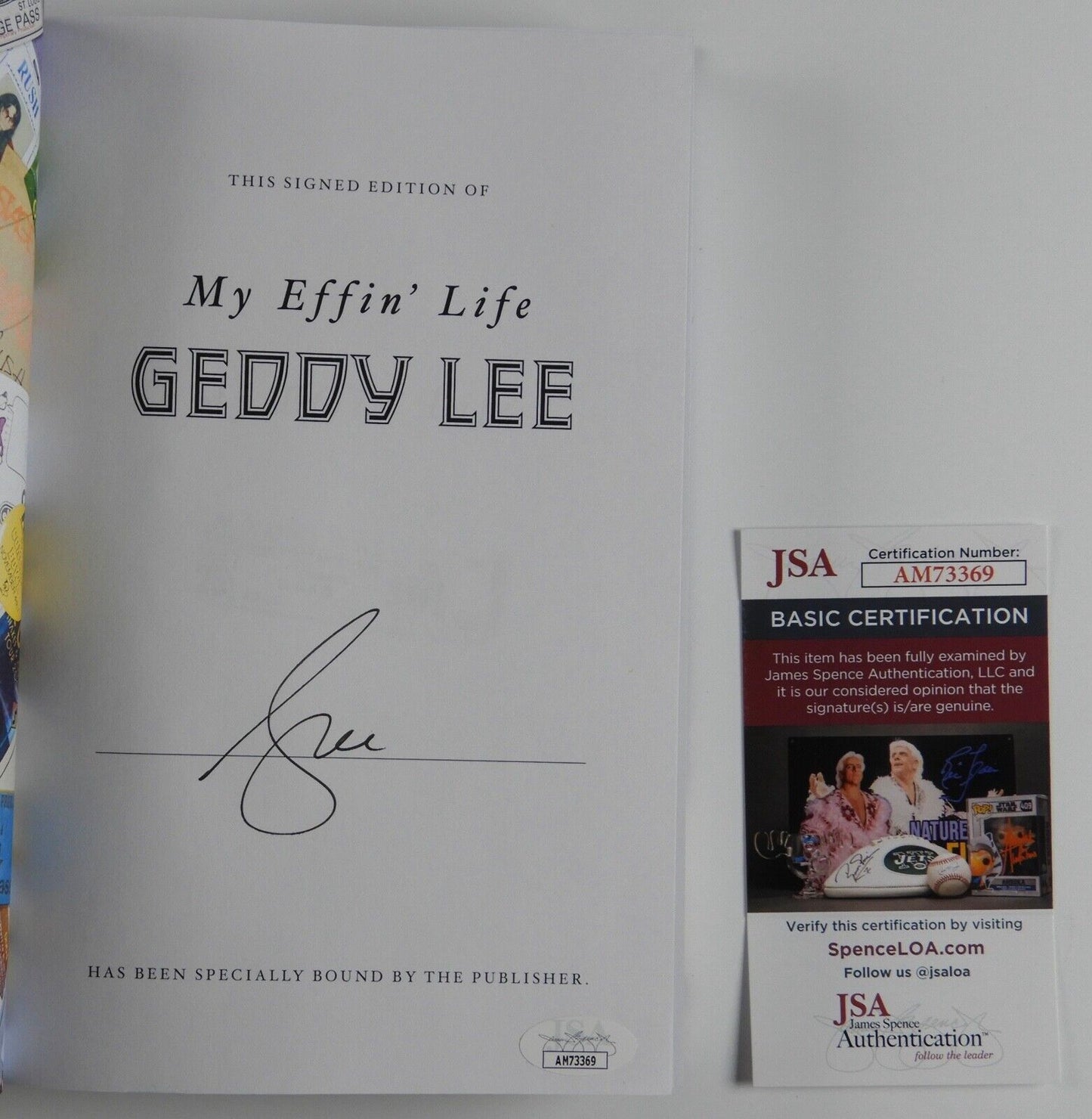 Geddy Lee Rush JSA Autograph Signed Book My Effin' Life