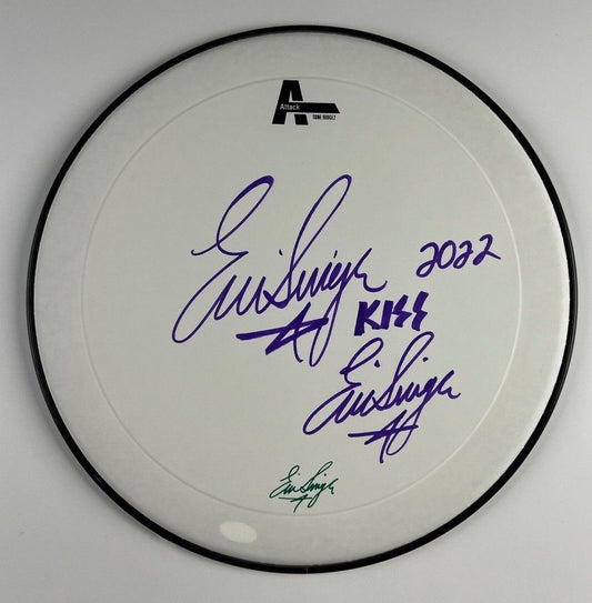 Eric Singer KISS Autograph Signed Drum Head JSA COA 14" Attack