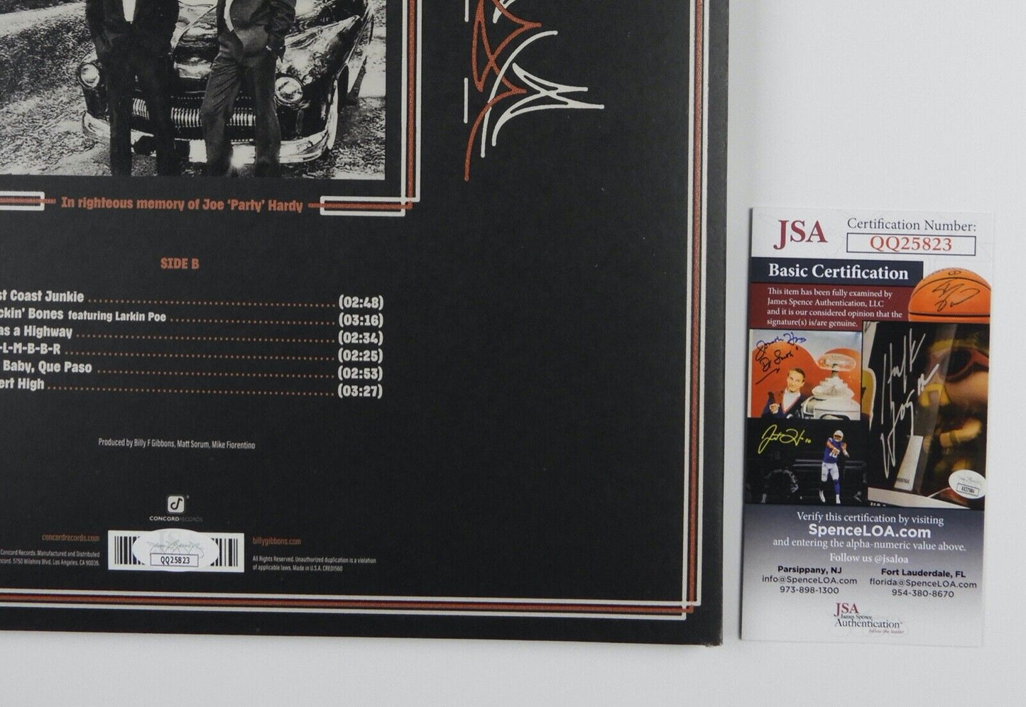 Billy Gibbons JSA Signed Autograph Record Album Vinyl ZZ Top Hardware Grape