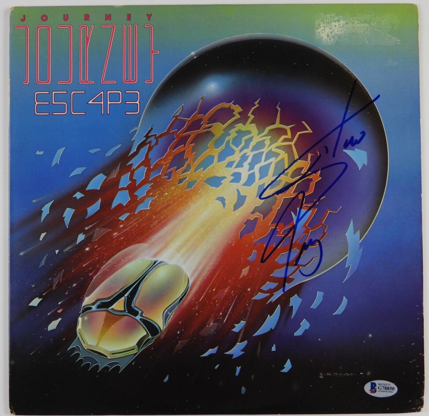 Steve Perry Journey Beckett Signed Autograph Album Record LP Escape