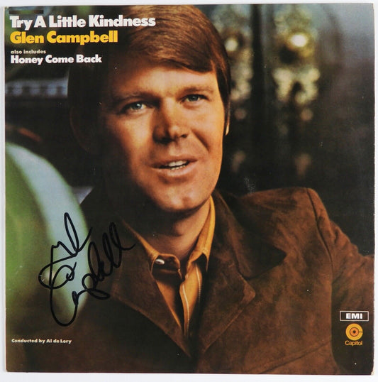 Glen Campbell JSA Signed Autograph Album Record Vinyl Try A Little Kindness