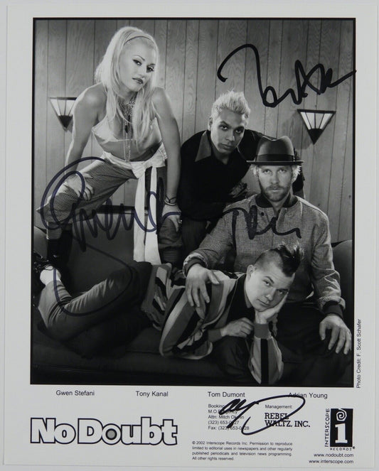 No Doubt Autograph Signed Gwen Stefani Photo Full Band JSA