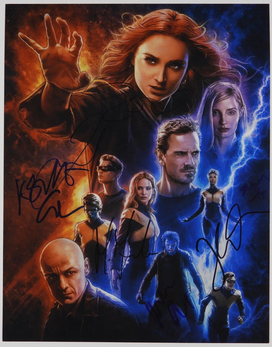 Dark Phoenix JSA Cast 8 signatures signed autograph 11x14 photo Sophie Turner