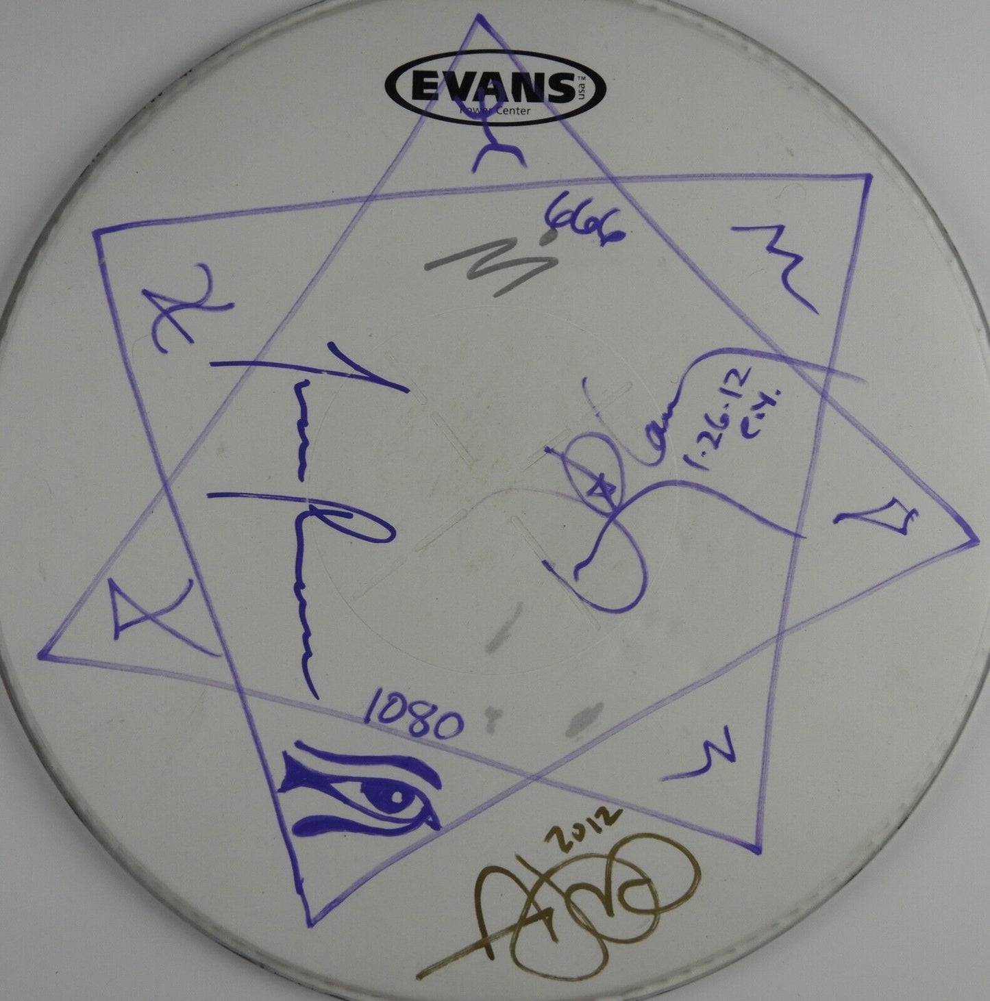 Tool Autograph Signed Drum Head REAL COA 13" Fully Signed Stage Used