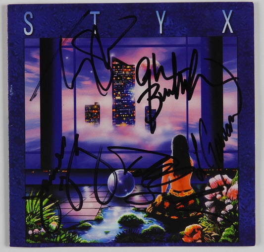 Styx Band Signed Autograph Record Album JSA  CD Brand New World 5 sigs