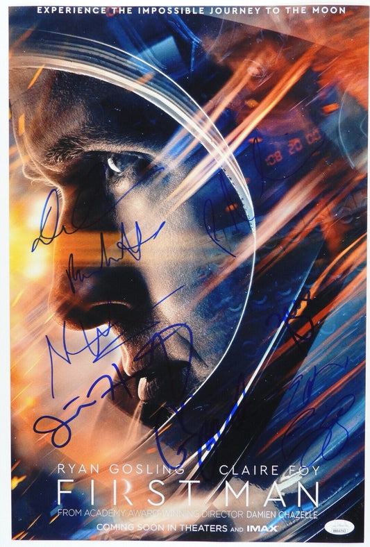 First Man JSA Signed Autograph 12 x 18 photo - 8 Signatures