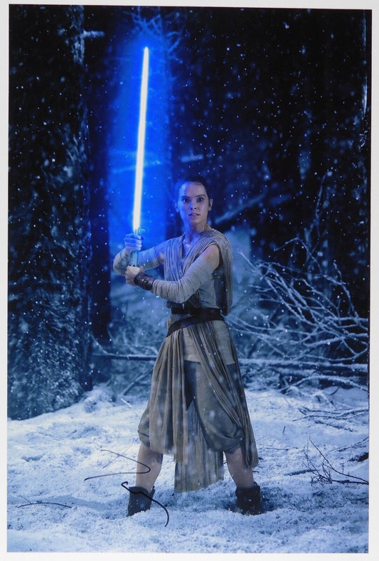 Star Wars The Last Jedi Daisy Ridley Autograph Signed 12 x 18 photo JSA PSA