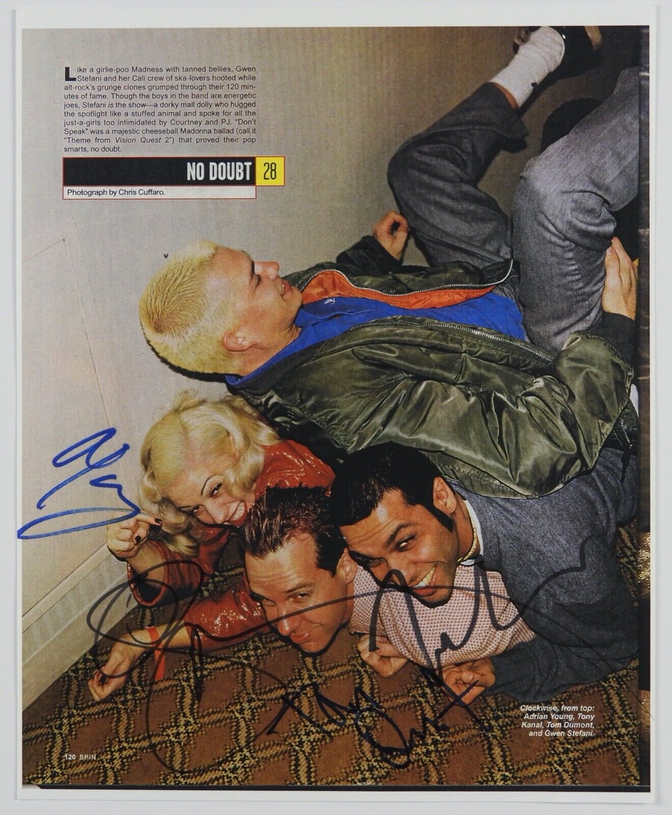 No Doubt Autograph Signed Gwen Stefani Photo Full Band JSA
