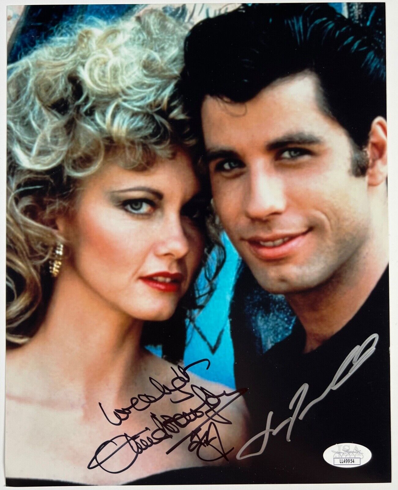 John Travolta Olivia Newton-John Grease JSA Autograph Signed Photo 8 x 10