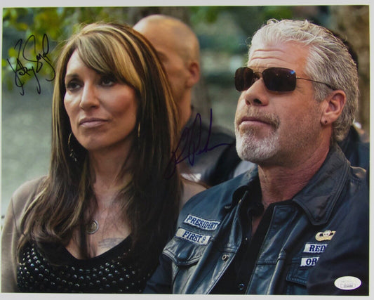 Katey Sagal Ron Perlman Autograph Signed 11 x 14 JSA COA Sons of Anarchy