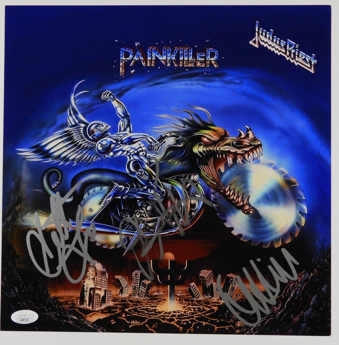 Judas Priest JSA Signed Autograph 12" x 12" photo Painkiller