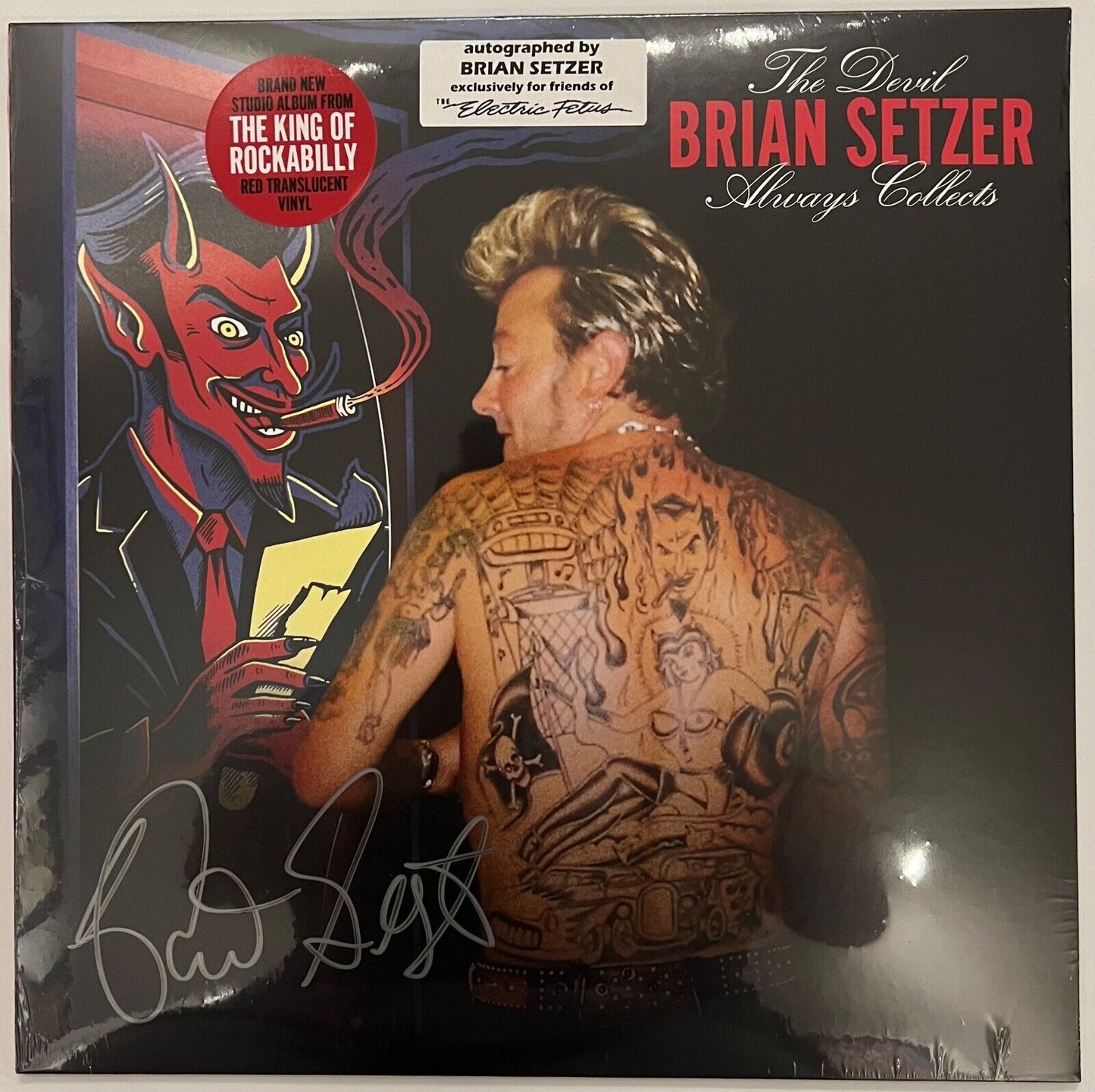 Brian Setzer Signed Autograph Record Vinyl The Devil Always Collects