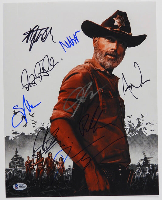 Walking Dead Cast Signed Autograph 11 x 14 photo Beckett signed by 9!