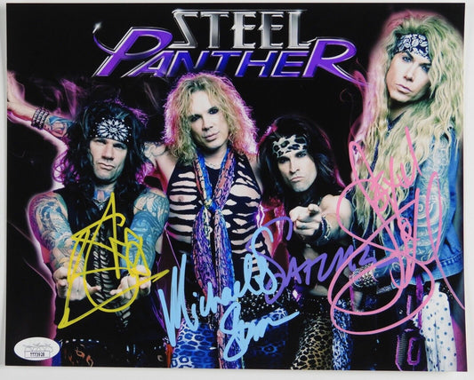 Steel Panther Fully Signed Signed JSA Autograph Photo 8 x 10 Michael Starr Stach