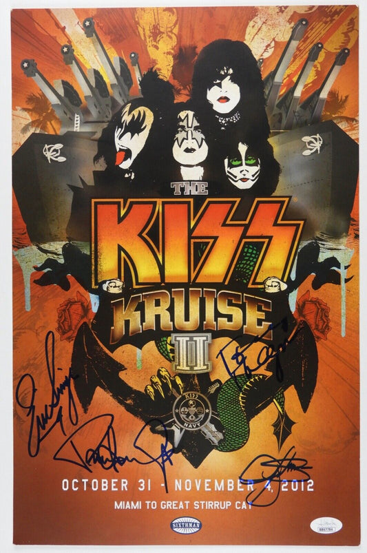 KISS JSA Signed Autograph 12 x 18 Gene Simmons Paul Stanley Kruise II Poster