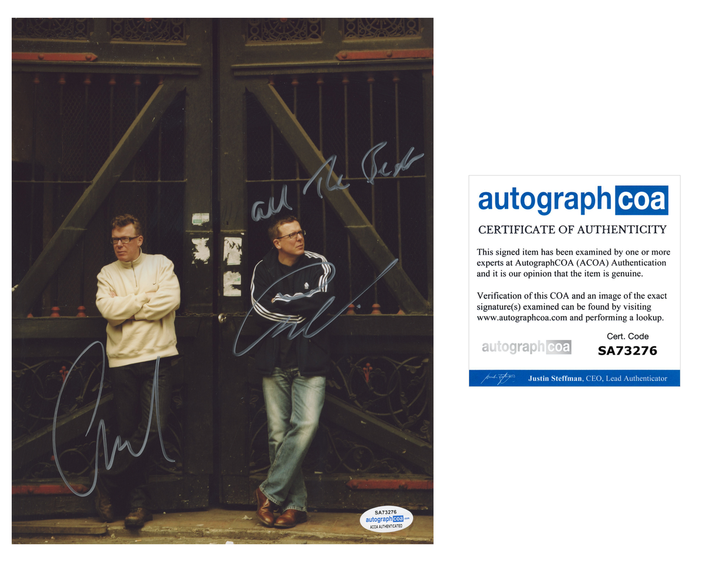 The Proclaimers Charlie Reid Craig Reid ACOA Signed Autograph 8 x 10 Photo
