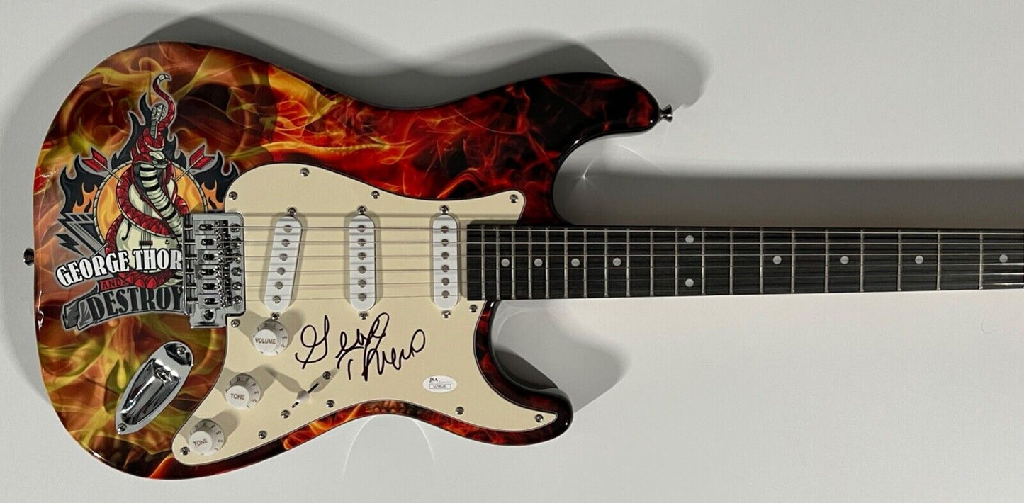 George Thorogood Fender Stratocaster Guitar Signed Autograph JSA COA