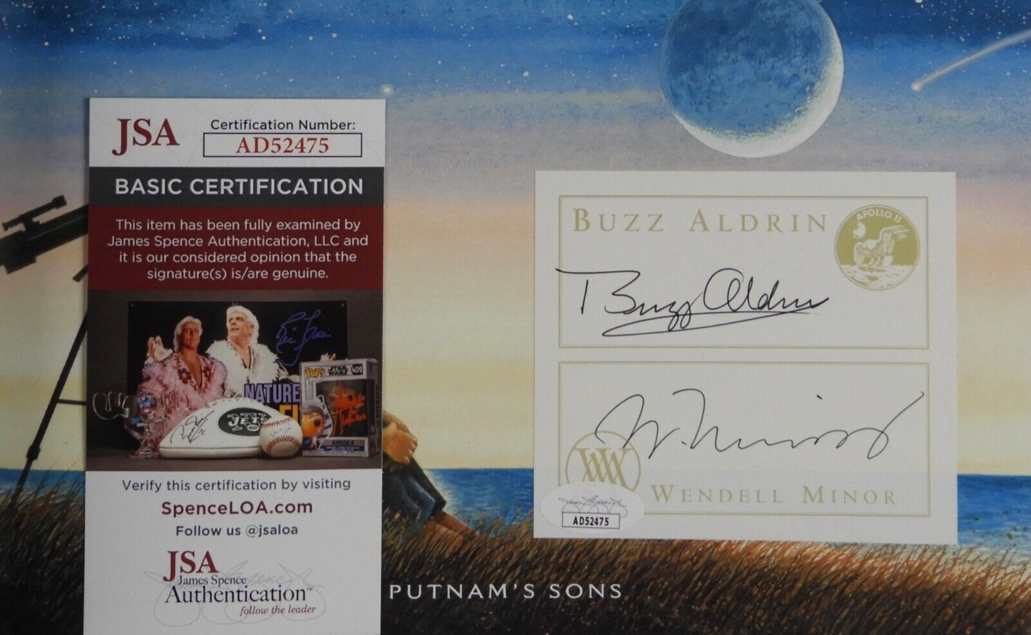 Buzz Aldrin Autograph Signed Book JSA Wendell Minor Look To The Stars