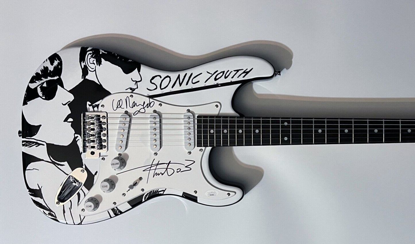 Sonic Youth JSA Autograph Signed Stratocaster Guitar  Thurston Moore  Lee Ranald