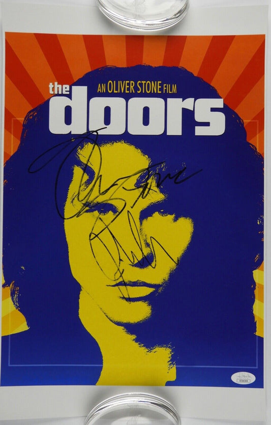 John Densmore Oliver Stone Autograph Signed Photo JSA 11 x 17 The Doors