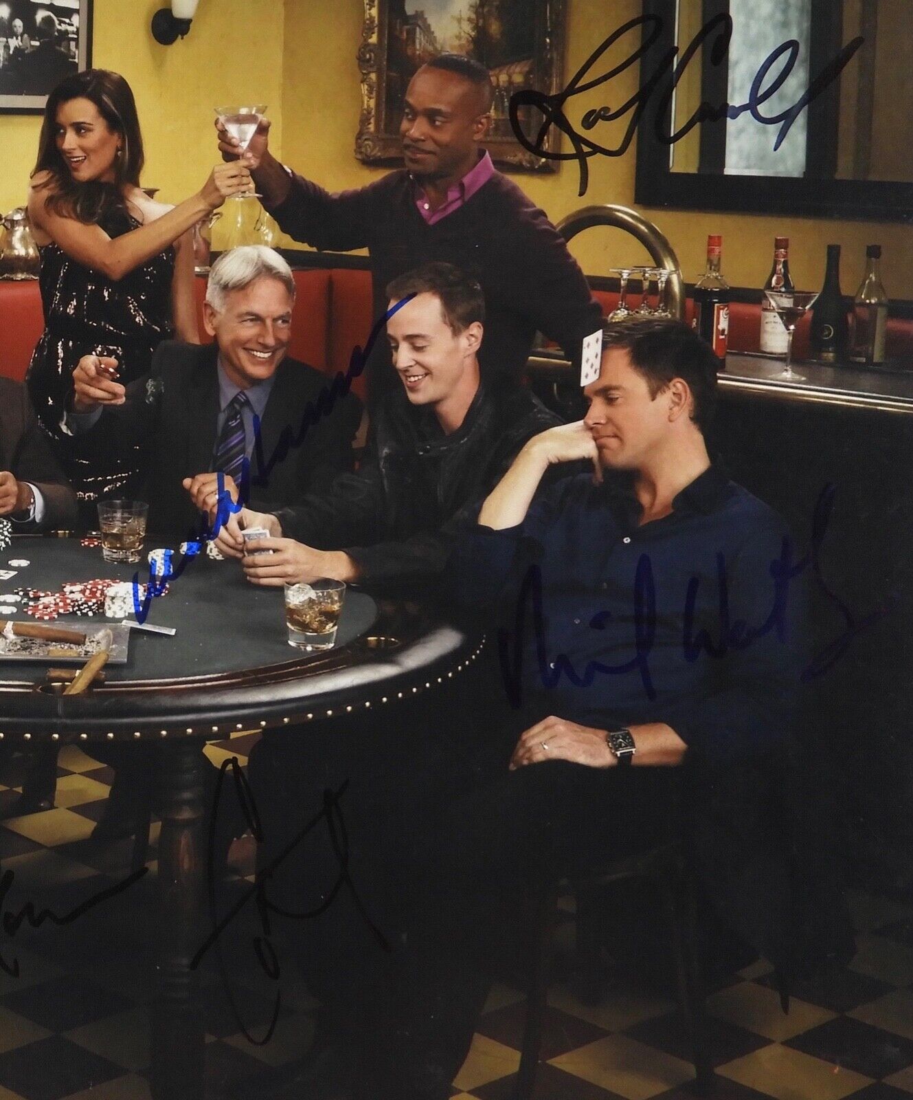 N.C.I.S JSA Cast 7 signatures signed autograph 11x14 photo NCIS