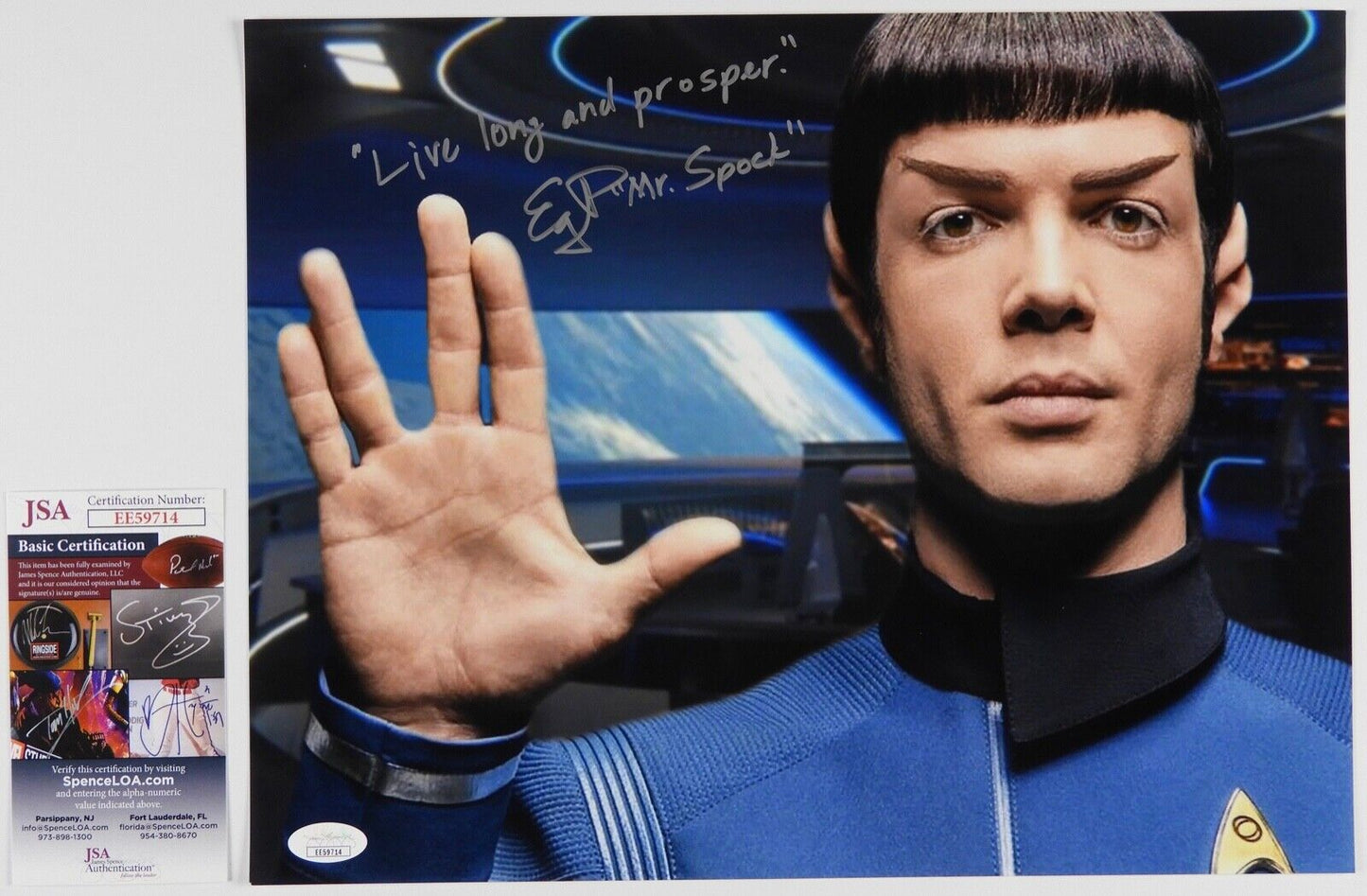 Star Trek Strange New Worlds JSA Ethan Peck Spock Autograph Signed 11 x14 photo