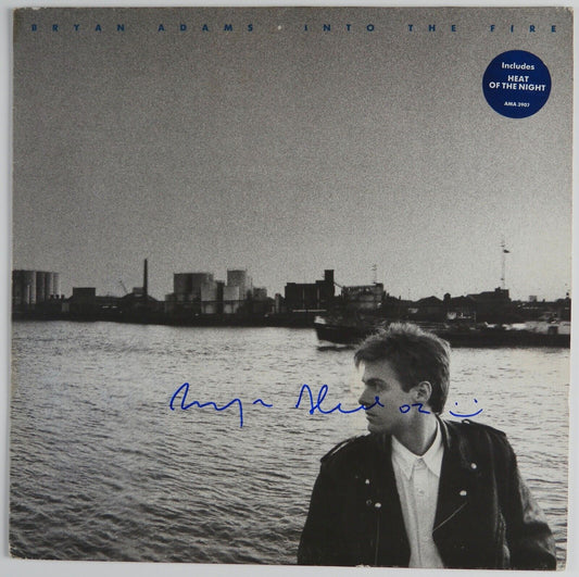 Bryan Adams JSA Signed Autograph Album Vinyl Record Into The Fire