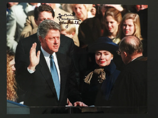 Hillary Clinton Bill Clinton Dual Autographed Signed Photo 11 x 14 JSA