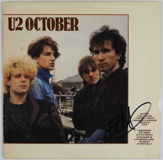 U2  Edge Signed Autograph Record Vinyl Album JSA October