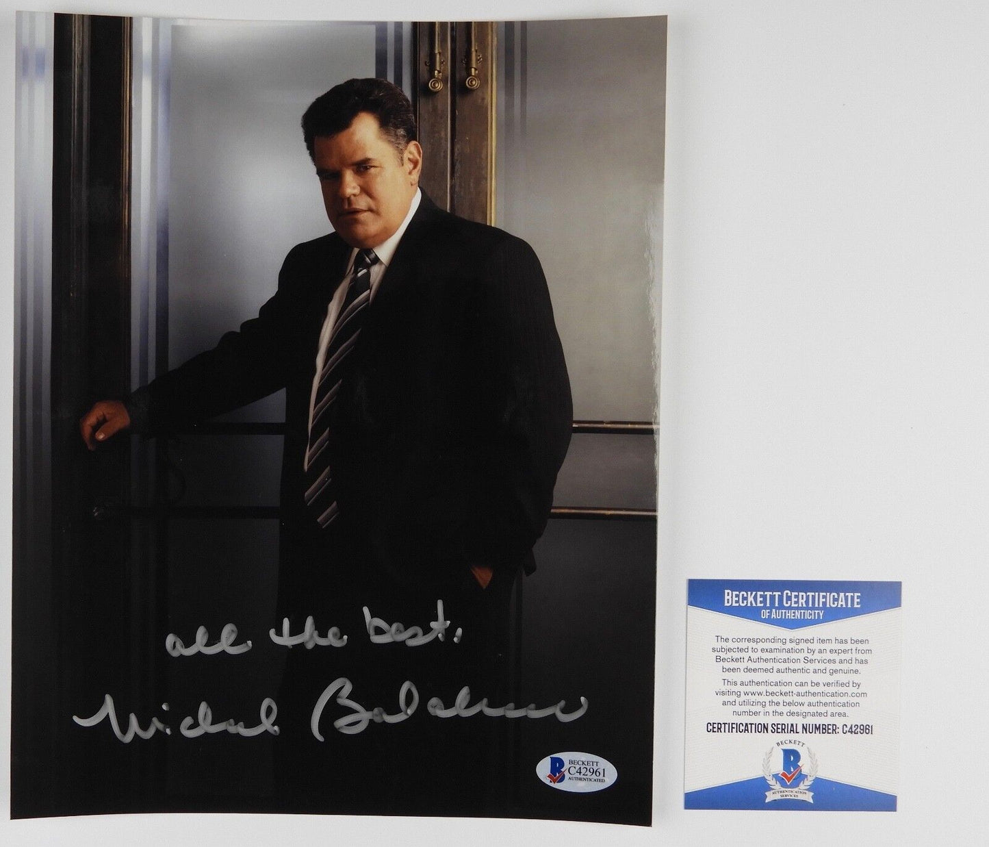 Michael Badalucco signed autograph photo 8 x 10 BAS COA Beckett