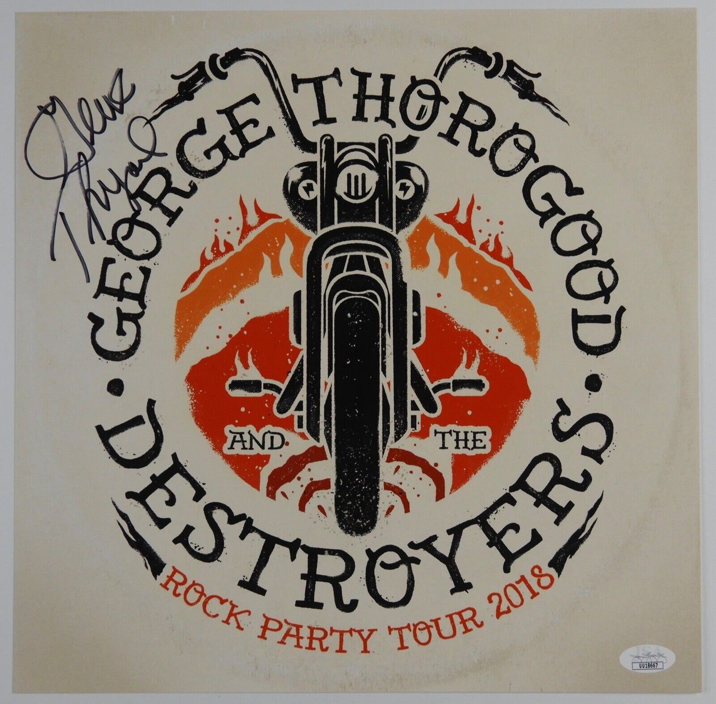 George Thorogood JSA Signed Autograph Signed 12" x 12" Lithograph