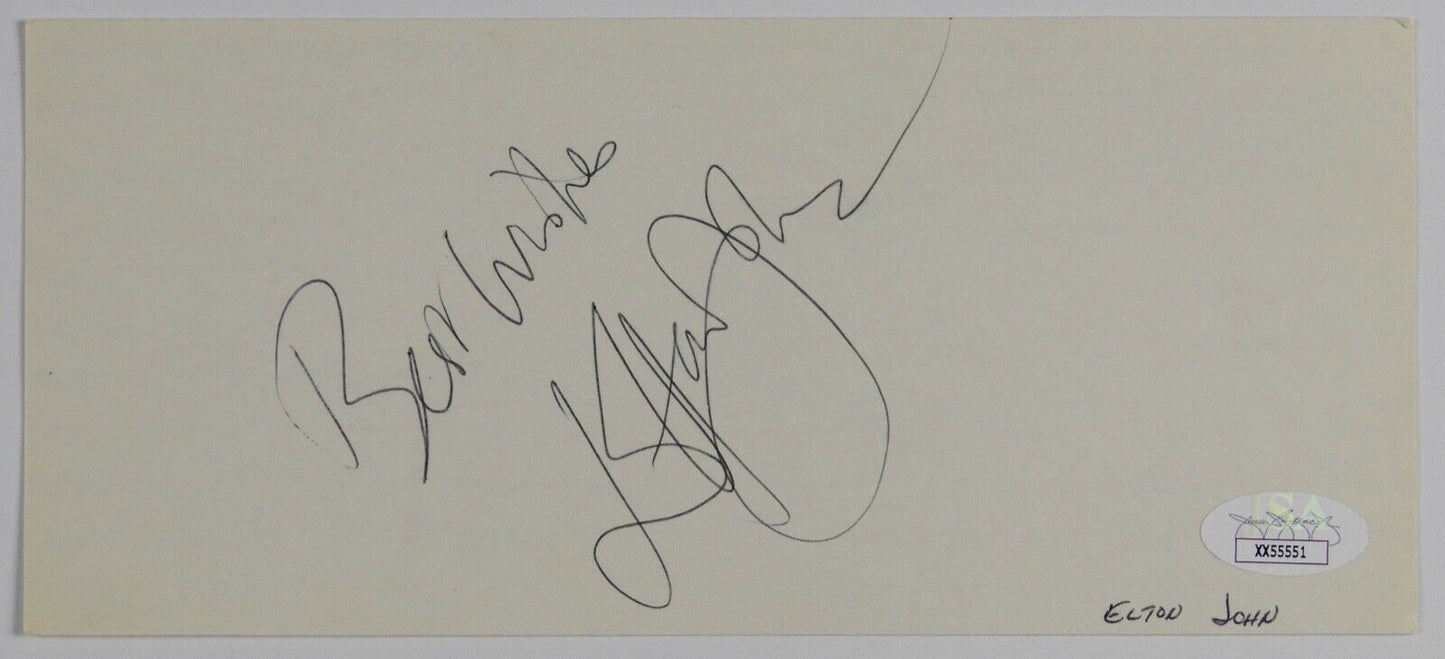 Elton John JSA COA Signed Autograph Cut