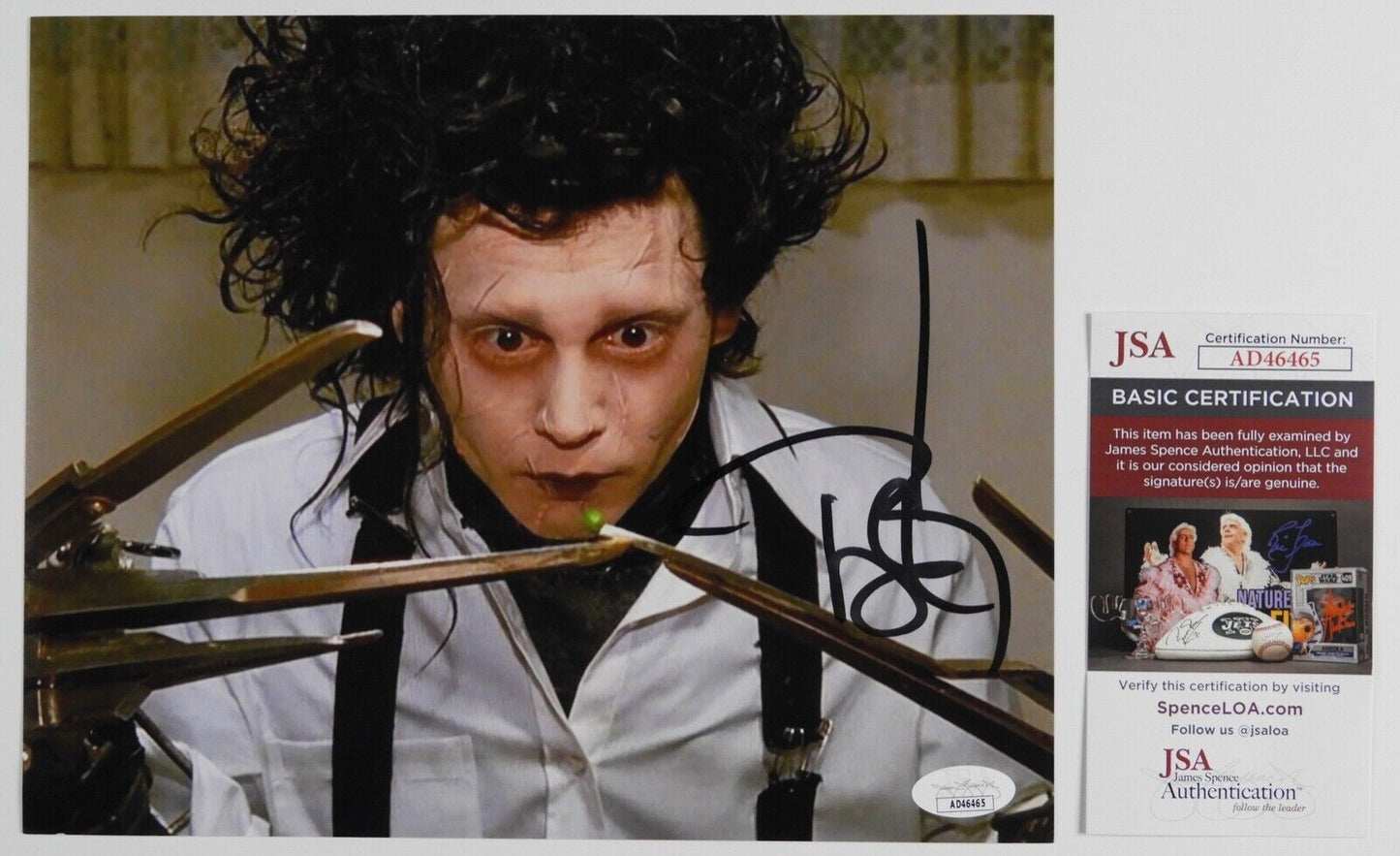 Johnny Depp JSA Signed Autograph 8 x 10 photo Edward Scissorhands