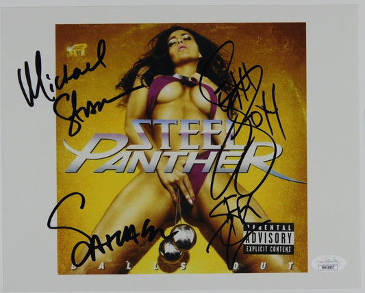 Steel Panther Fully Signed Signed JSA Autograph Photo 8 x 10 Michael Starr Stach