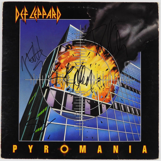 Def Leppard JSA Signed Autograph Album Record Vinyl Pyromania Joe Elliott Rick +
