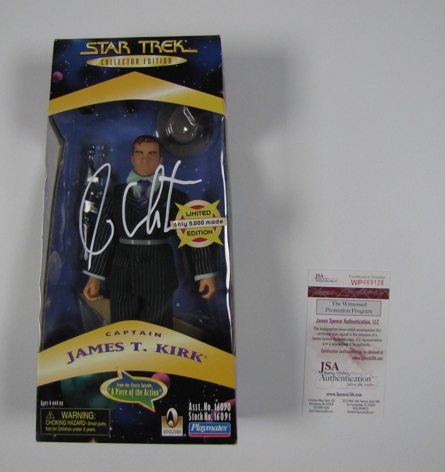 William Shatner Signed Autograph JSA Action Figure Playmates 9" Star Trek Kirk