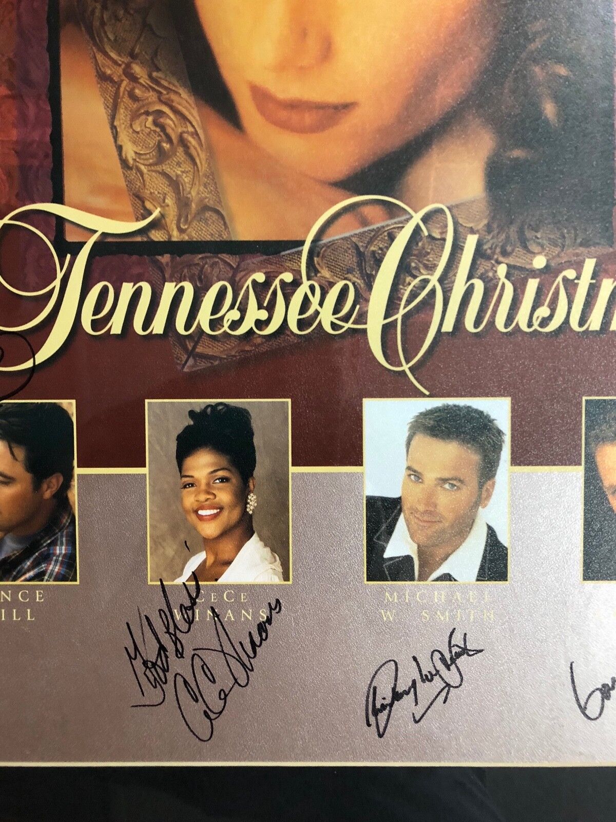 Amy Grant Vince Gill Signed Poster Framed JSA Tennesse Christmas