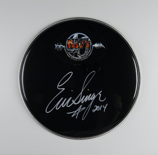 Eric Singer KISS Autograph Signed Drum Head JSA COA 13"