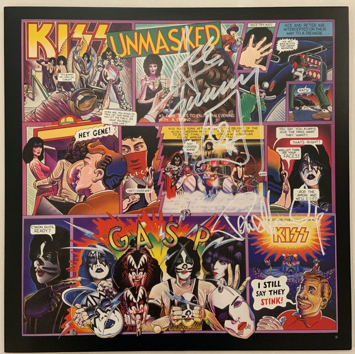 KISS Paul Stanley Ace Frehley JSA Autograph Signed Record Album Unmasked