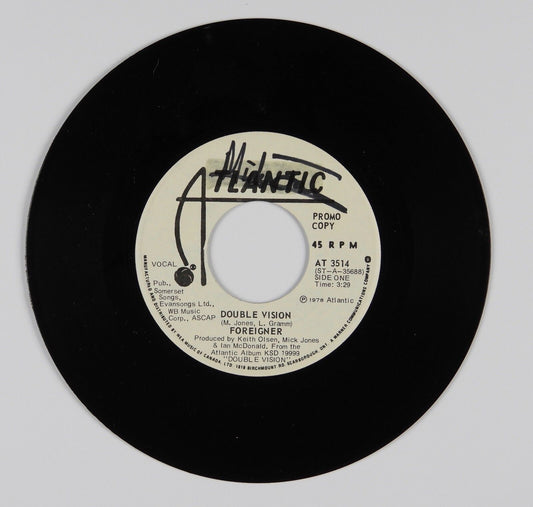 Mick Jones Foreigner Signed Autograph 45 JSA Vinyl Record Double Vision