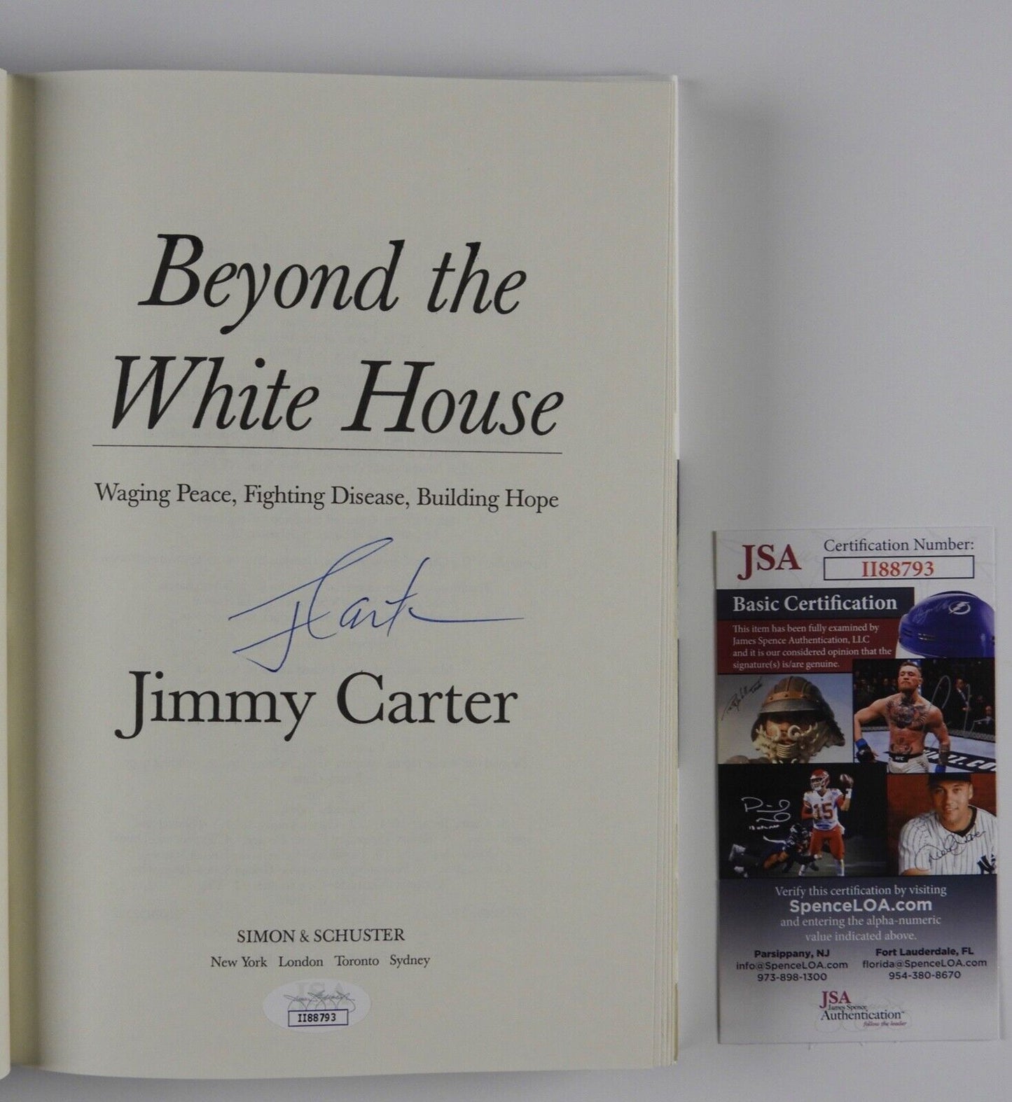 Jimmy Carter JSA Signed Autograph Book Beyond The White House Fist Edition