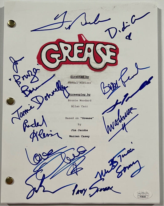 Grease JSA Cast 11 Signed Autograph Script Olivia Newton-John John Travolta
