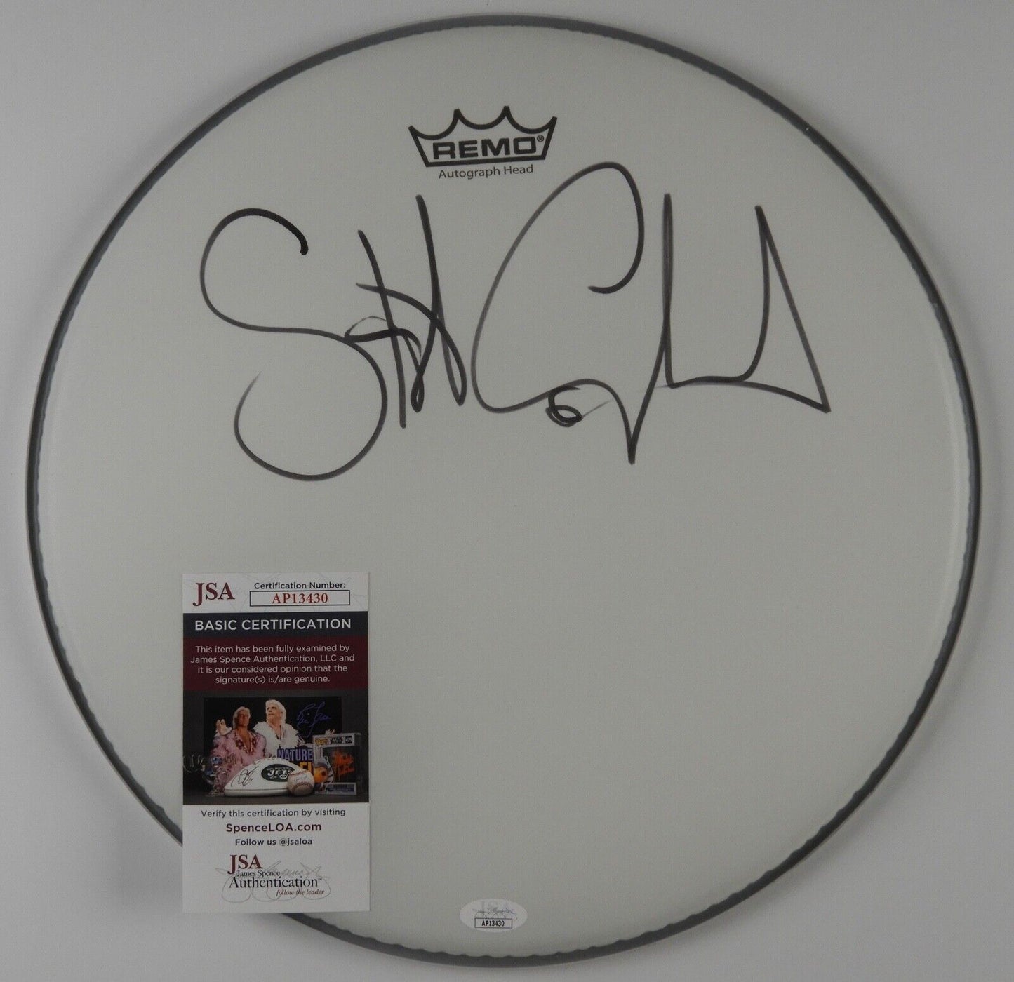 Stewart Copeland The Police Autograph Signed Drumhead JSA COA 14"