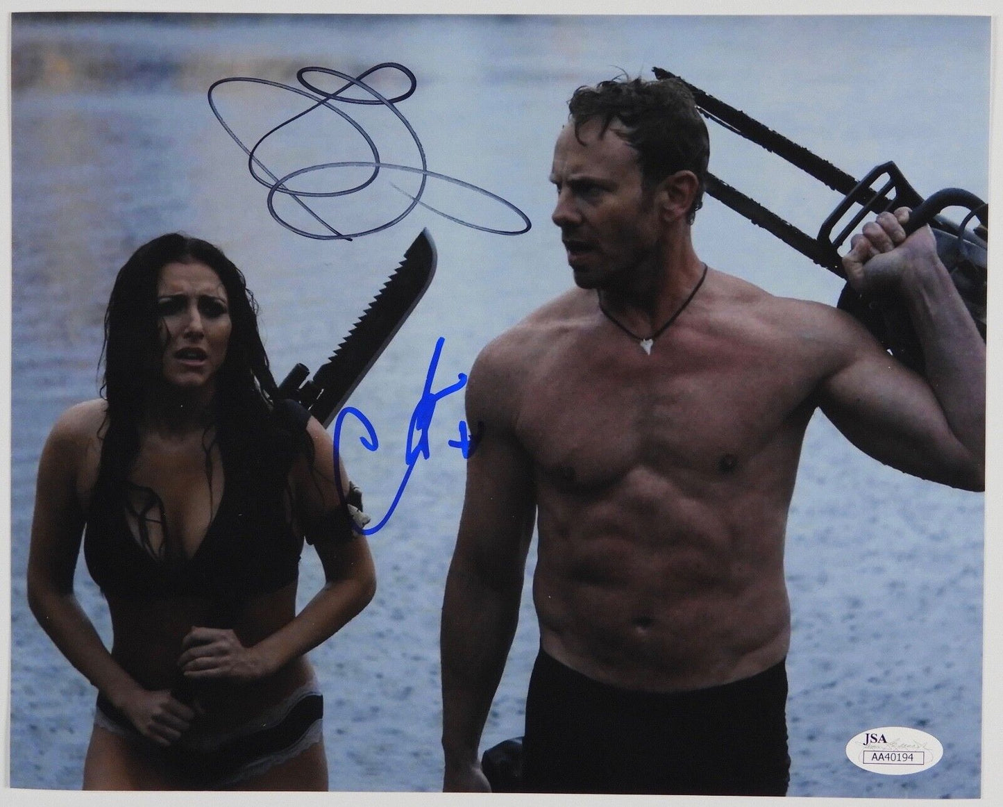 Sharknado Cassandra Scerbo Ian Ziering signed autograph 8 x 10 Photo JSA