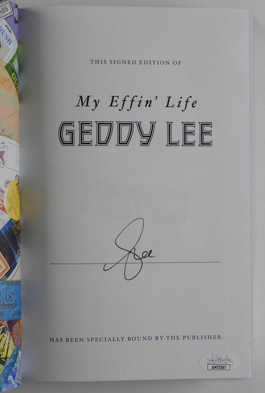 Geddy Lee Rush JSA Autograph Signed Book My Effin' Life