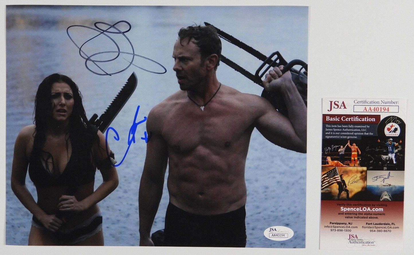 Sharknado Cassandra Scerbo Ian Ziering signed autograph 8 x 10 Photo JSA