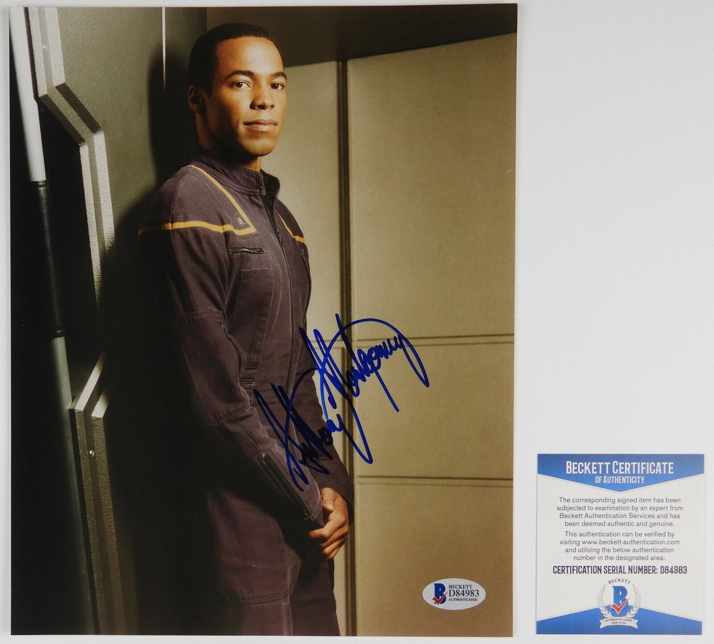 Anthony Montgomery Star Trek signed autograph photo 8 x 10 BAS COA Beckett