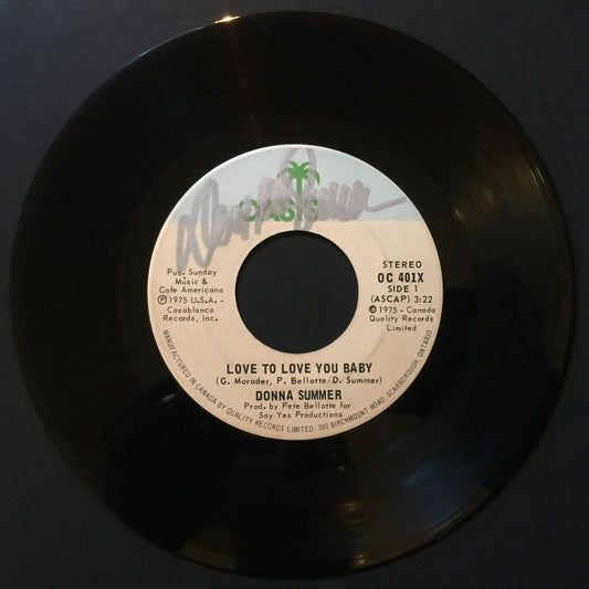 Donna Summer Love To Love You Baby JSA Signed Autograph 45 Record Vinyl